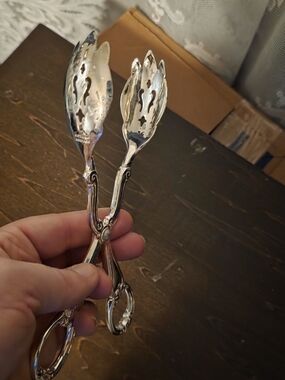 Gorman Heritage Pattern Silver-Plated Pierced Serving Tongs - Made In ITALY